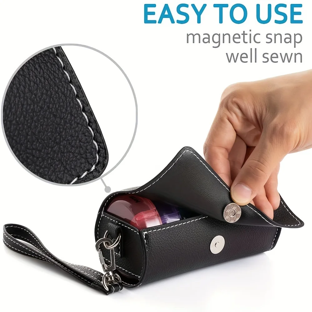 منظم حبوب الدواء الأسبوعي مرتين في اليوم، صندوق حبوب دواء يومي كبير AM PM مع حقيبة جلدية PU للسفر، منظم أدوية دائري