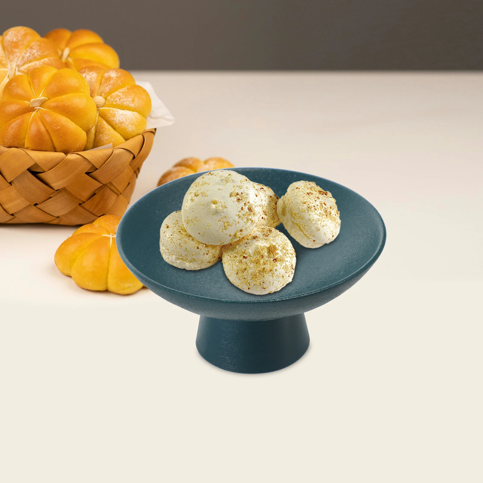 

Japanese-Style Ceramic Snack Dish Cyan Creative Household Tableware Display Platter for Pastry Desserts Special Occasions