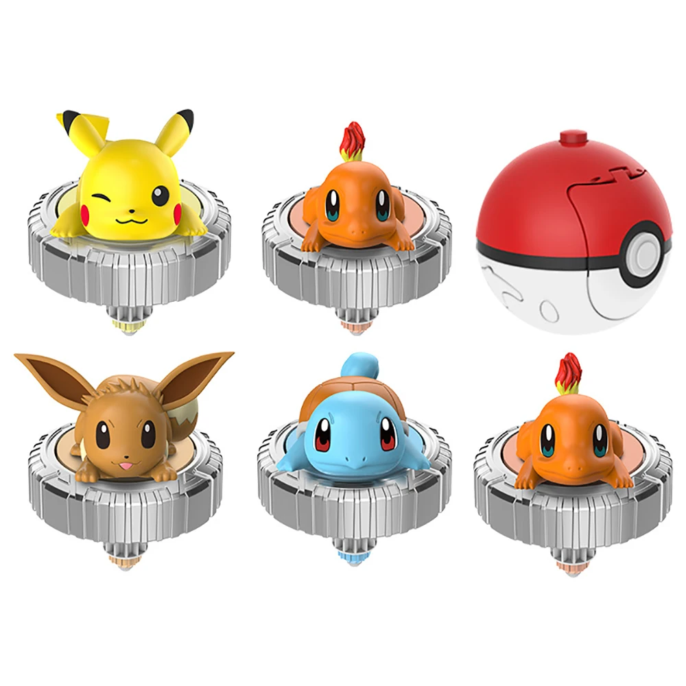 Pokemon Ball Spinning Top Toys Pikachu Charmander Mewtwo Pocket Monster Action Figure Battle Gyro Kids Toys Gift