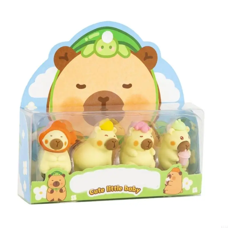 K1AA Pack из 4 новизных ластиков для животных для студентов Kid Game Rewards Christmas Stocking Fillers Легко стирать резиновые