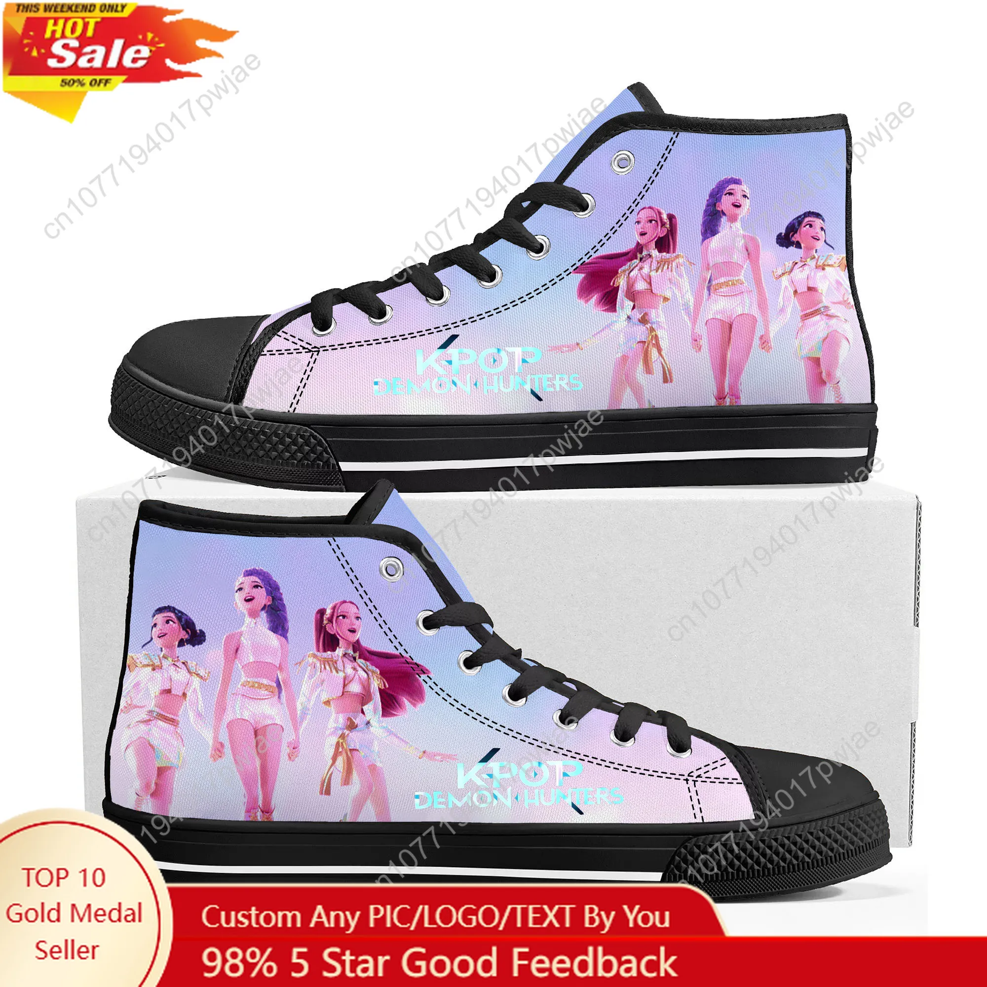 

KPop Demon Hunters High Top High Quality Sneakers Mens Womens Lightweight Canvas Sneaker Ghana Hiking Casual Custom Shoes