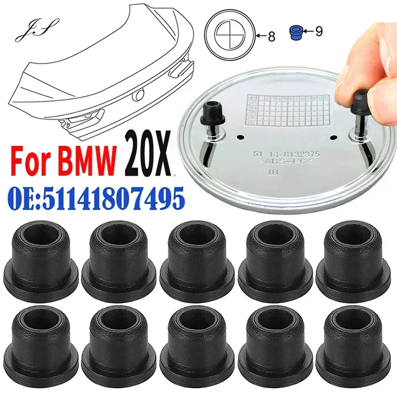 20pcs Car Hood Logo Trunk Emblem Grommet Holder Clip For BMW 3 5 7 E32 E34 E36 E38 E39 E46 E53 E60 E65 E66 E90 M3 M5 51141807495