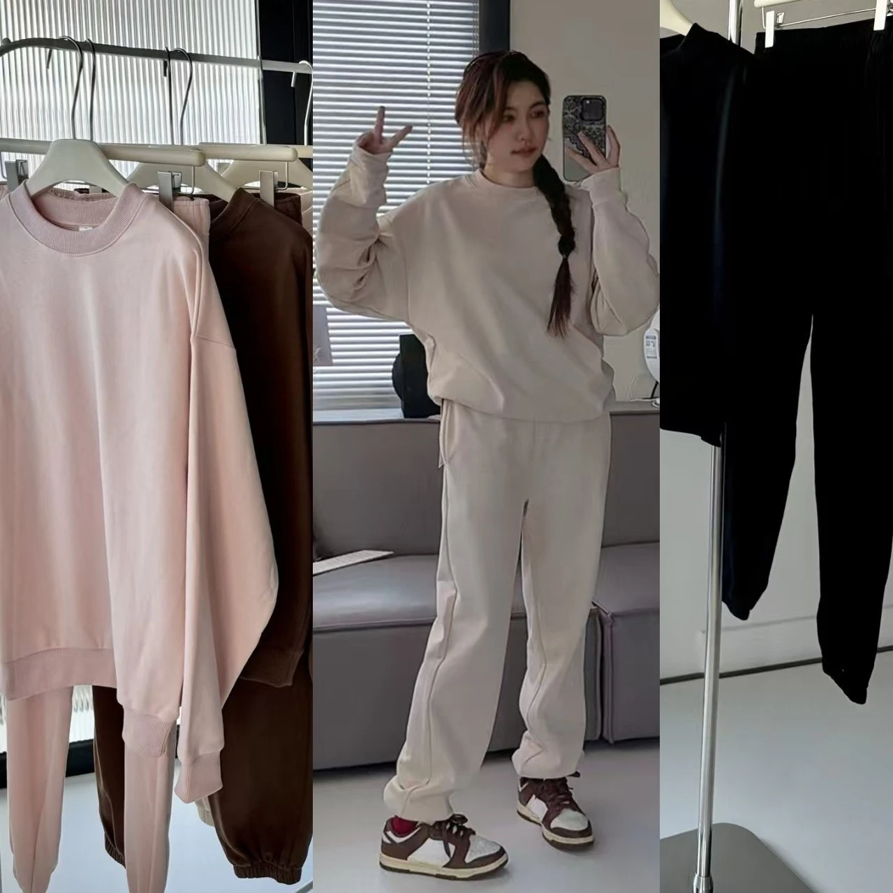 

lo Unisex Oversized Crewneck Sweatshirt Yoga Accolade Straight Leg Sweatpant Tracksuit Pants Loose Casual Sport Pullover Top