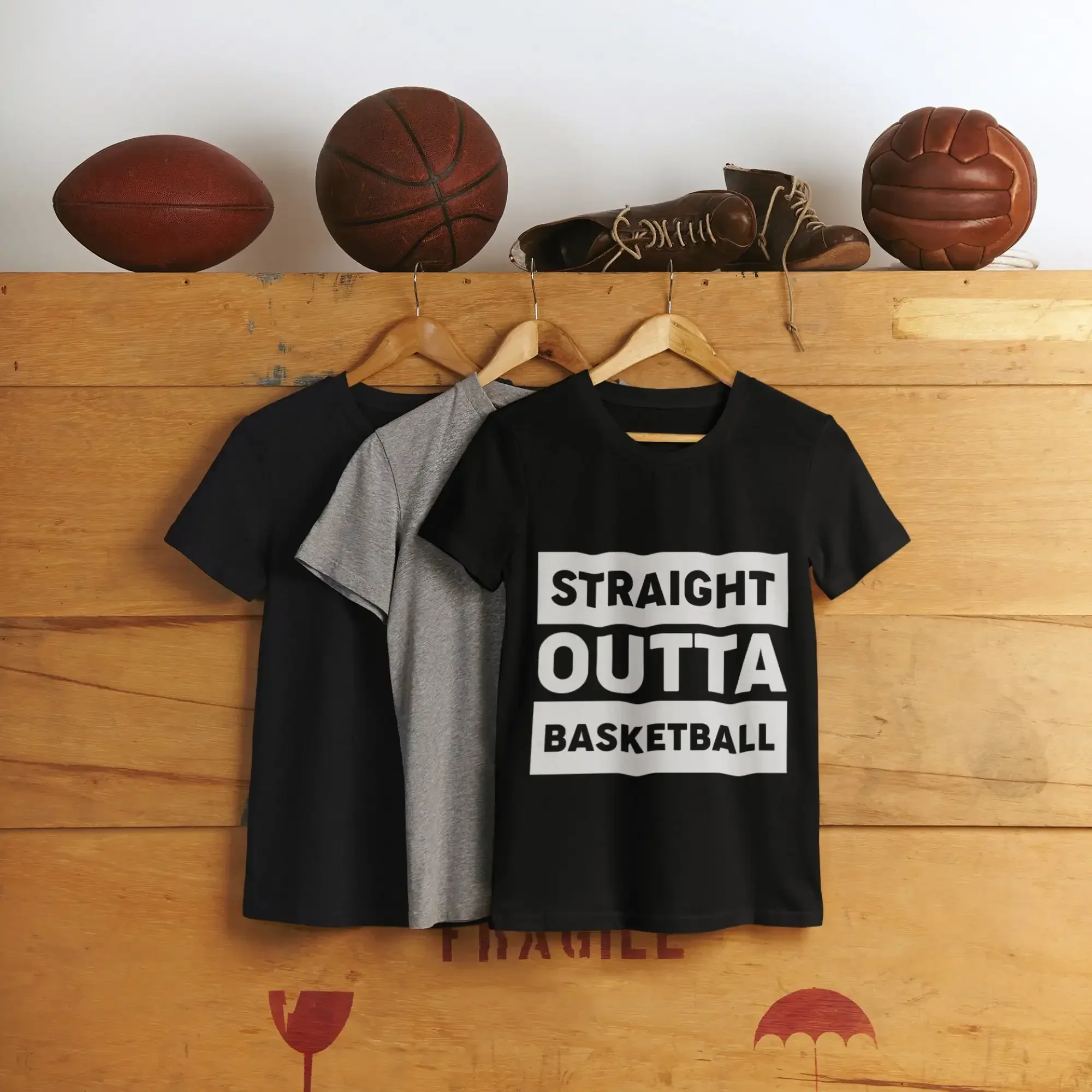 Basketball T Shirt Straight outta Jersey  funny retro for baller sport lovers