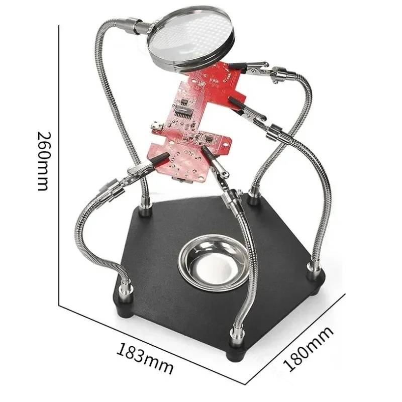 Repair Workbench Mobile Phone Computer Motherboard Holder Electronic Circuit Board Soldering Fixture with Magnifying Glass Light