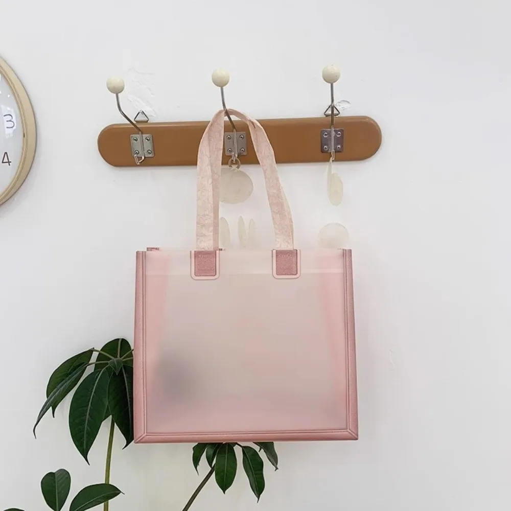 Thick Water-Sprinkling Festival PVC Tote Durable Plastic Transparent Handbags Waterproof PVC Reusable Bags Apparel Stores