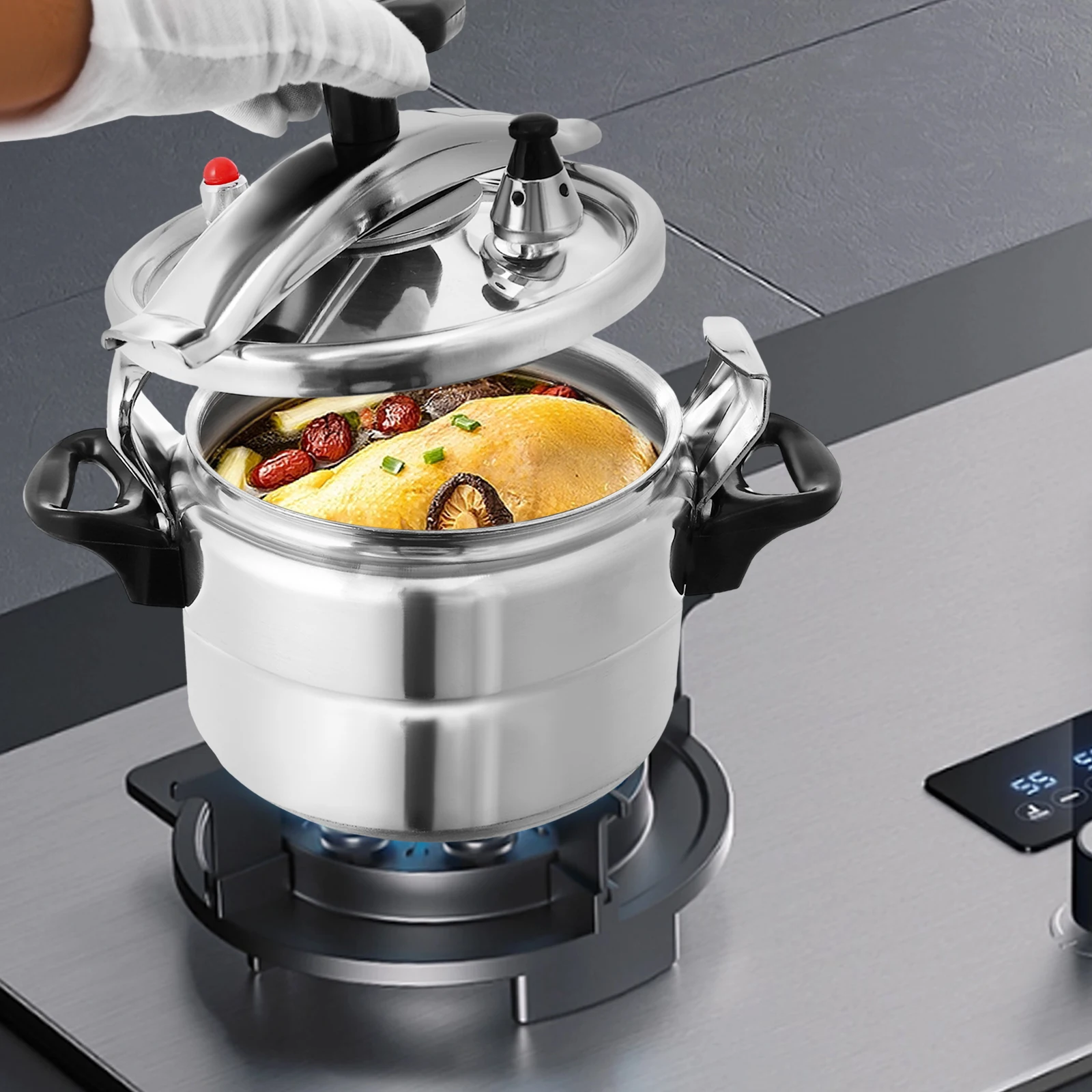 وعاء الضغط العالي من الألومنيوم، طنجرة الضغط، علبة الضغط السميكة، أجهزة طبخ الضغط العالي العائلية