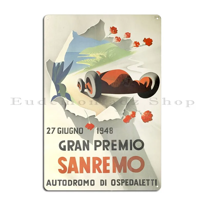 San Remo Grand Prix Metal Sign Wall Decor Cinema Printed Club Garage Tin Sign Poster