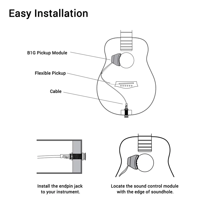 Guitar Pickup Preamp Musical Instrument Pickup with Volume & Tone Control Musical Pickup-A69M