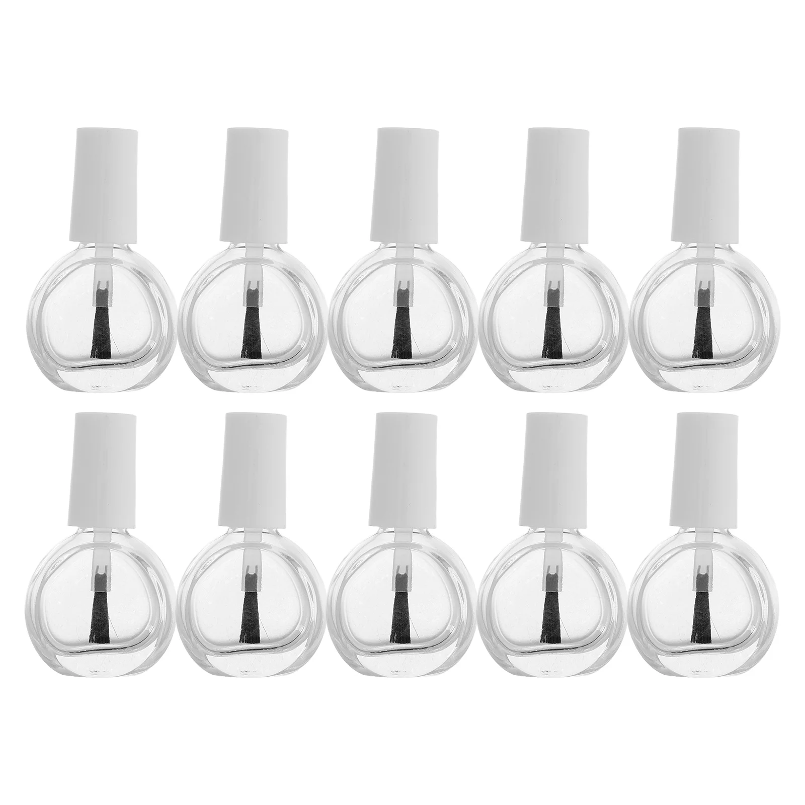 10 قطع من زجاجات طلاء الأظافر الزجاجية الشفافة مع فرشاة، حاوية عينة سهلة الاستخدام للاستخدام في فن الأظافر بنفسك أثناء السفر