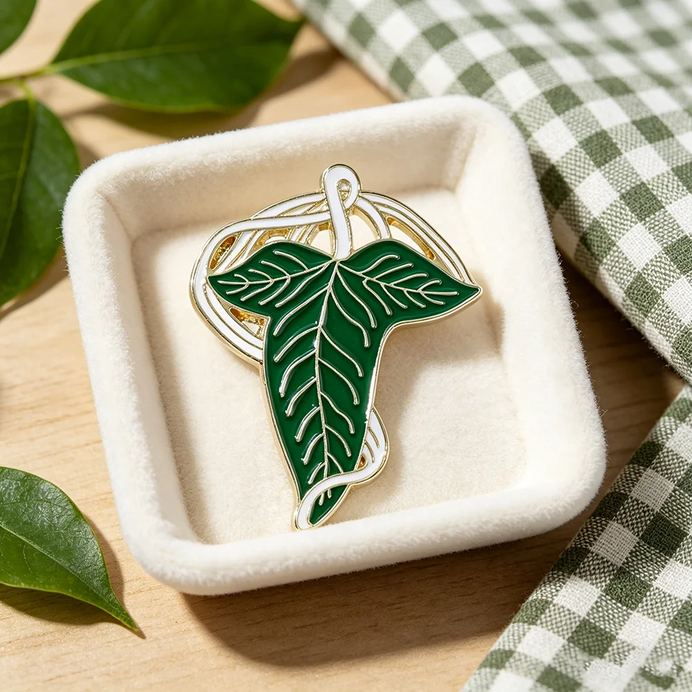 Broche de Hoja Élfica, Insignia de Solapa, Pin Esmaltado de El Señor de los Anillos, Pin Decorativo para Mochila y Ropa, Regalo para Fanáticos de Películas
