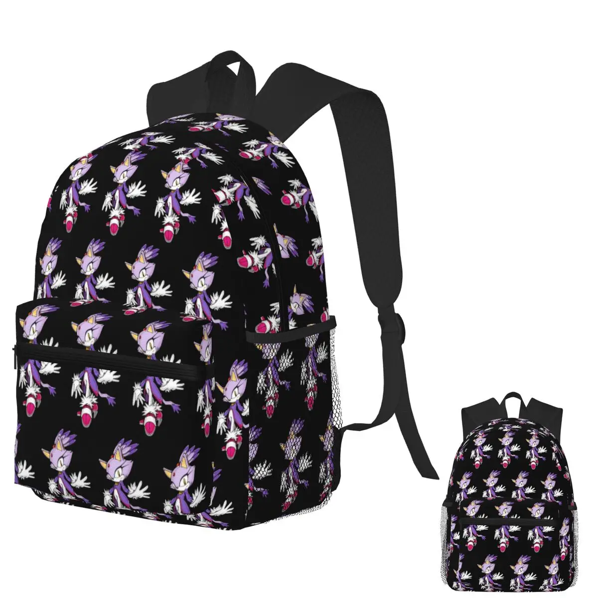 

Blaze The Cat Sonic The Hedgehog Student Backpack School Bag Hiking Travel Daypack for Men Women Fashion Bookbag Shoulder Bags