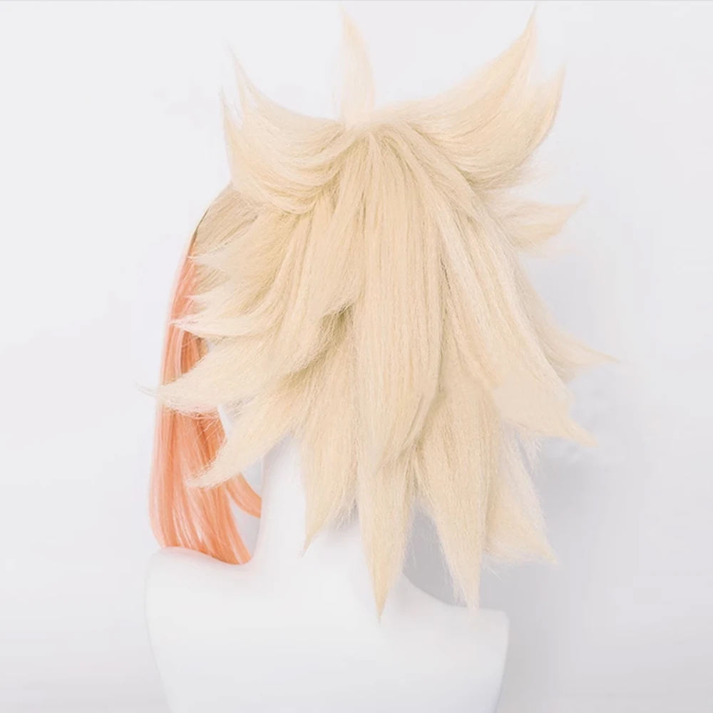 RANYU Genshin Impact Yoimiya Wig Synthetic Long Straight Blonde Orange Ombre Game Cosplay Hair Wig for Party