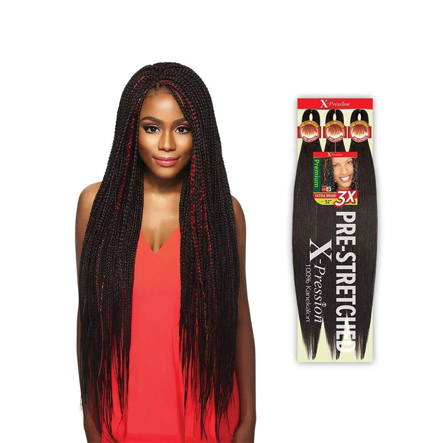 26inch Synthetic Xpression Prestretched Braiding Hair - 3x Xpression Kanekalon Flame Retardant Smooth Yaki For Kids Jumbo Braids