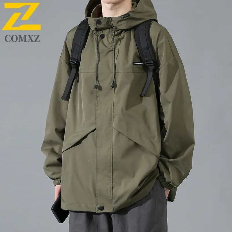 

COMXZ 2025 Мужская американская рабочая одежда, куртка-ветровка, осенне-весенняя модная модная повседневная верхняя одежда в уличном стиле