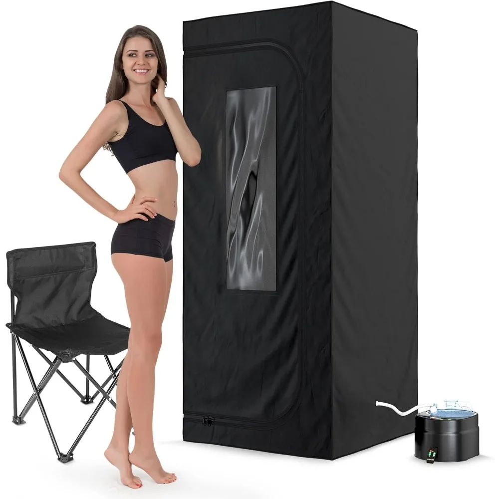 Premium Portable Steam Spa Sauna Package, Full Slim European Design, Foldable Personal Sauna Tent for Home Weight Loss, Detox