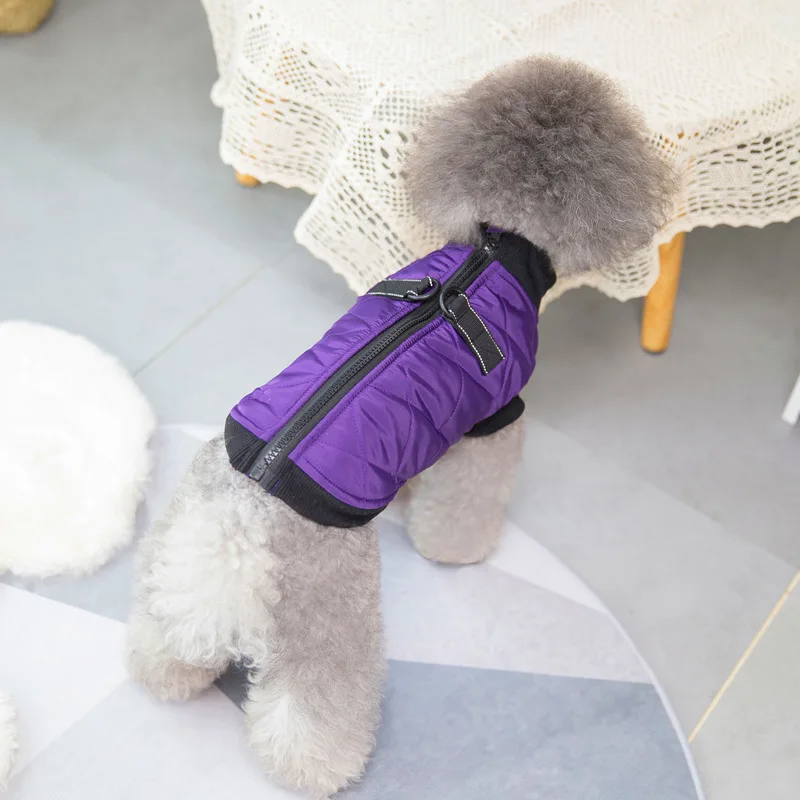 Fashion Dog Jacket Coat with D-Ring Winter Warm Dog Clothes Pet Puppy Vest Coat Cute Cat Jacket Coat Pet Down Jacket Dog Outfits