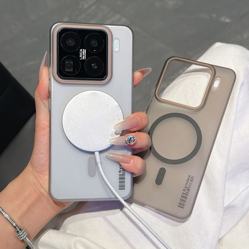 For Xiaomi Redmi Note 14 Pro Plus 5G 4G 14C Matte PC Barcode Lable Cover Funda Redmi Note 13 Pro Slim Translucent Magnetic Case