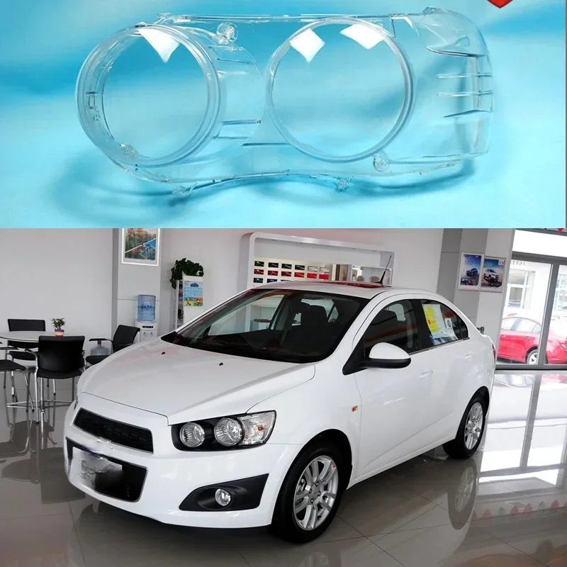 For Chevrolet AVEO  2011 2012 2013 Headlight Cover Transparent Shade Lamp Headlamp Shell Plexiglass Replace Original Lampshade