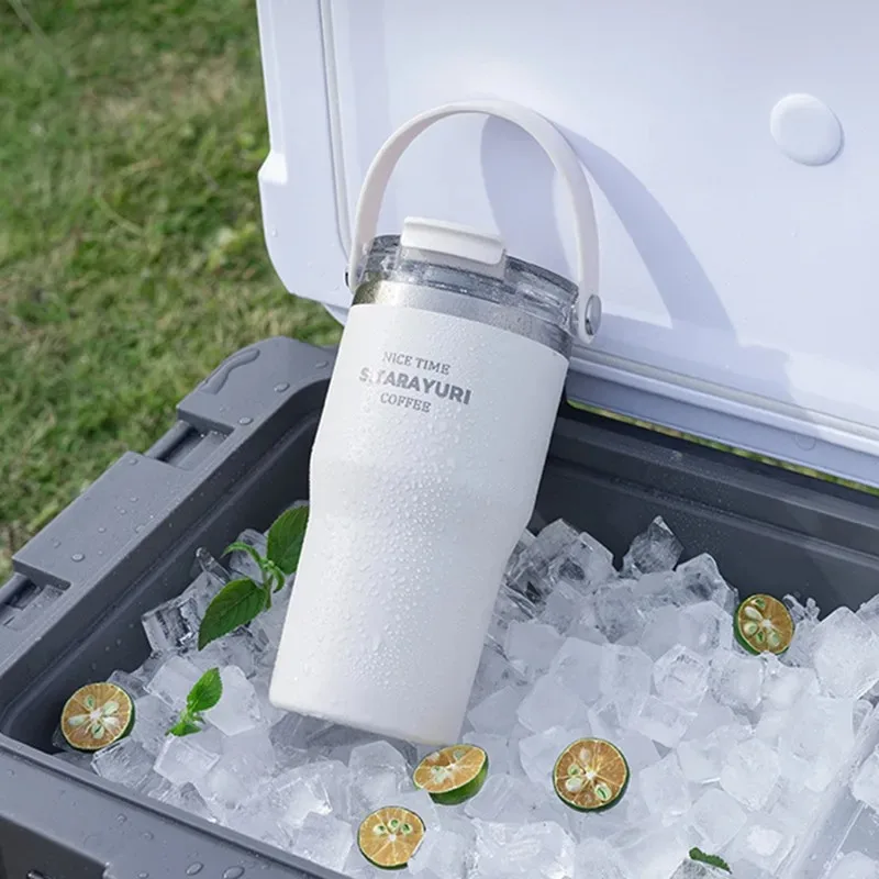 

600/900ml stainless steel insulated cup, cold and hot car coffee cup, portable vacuum cup, travel insulated cup with straw and i