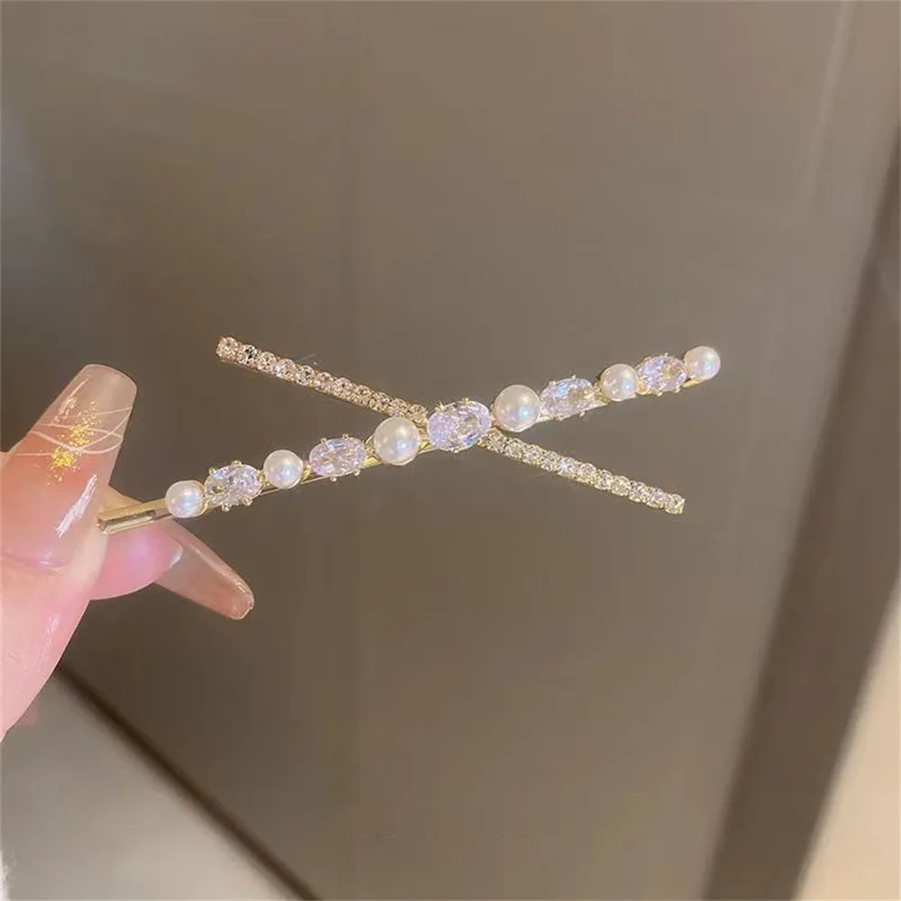 Pearl Metal Hairclips Women Hair Clip Girls Crystal Hairpins Barrette Hairgrip Elegant Hariband Bobby Pin Hair Accessories