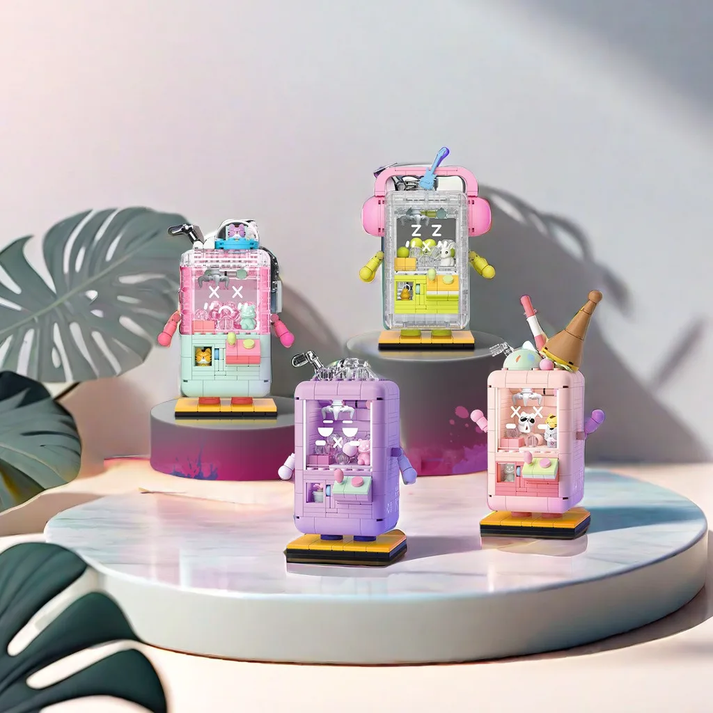 نموذج لعبة كتلة البناء ، آلة رافعة ، سلسلة تمويه ، القلقاس ، الطين ، الثلج ، الفراولة ، المثلجات #6