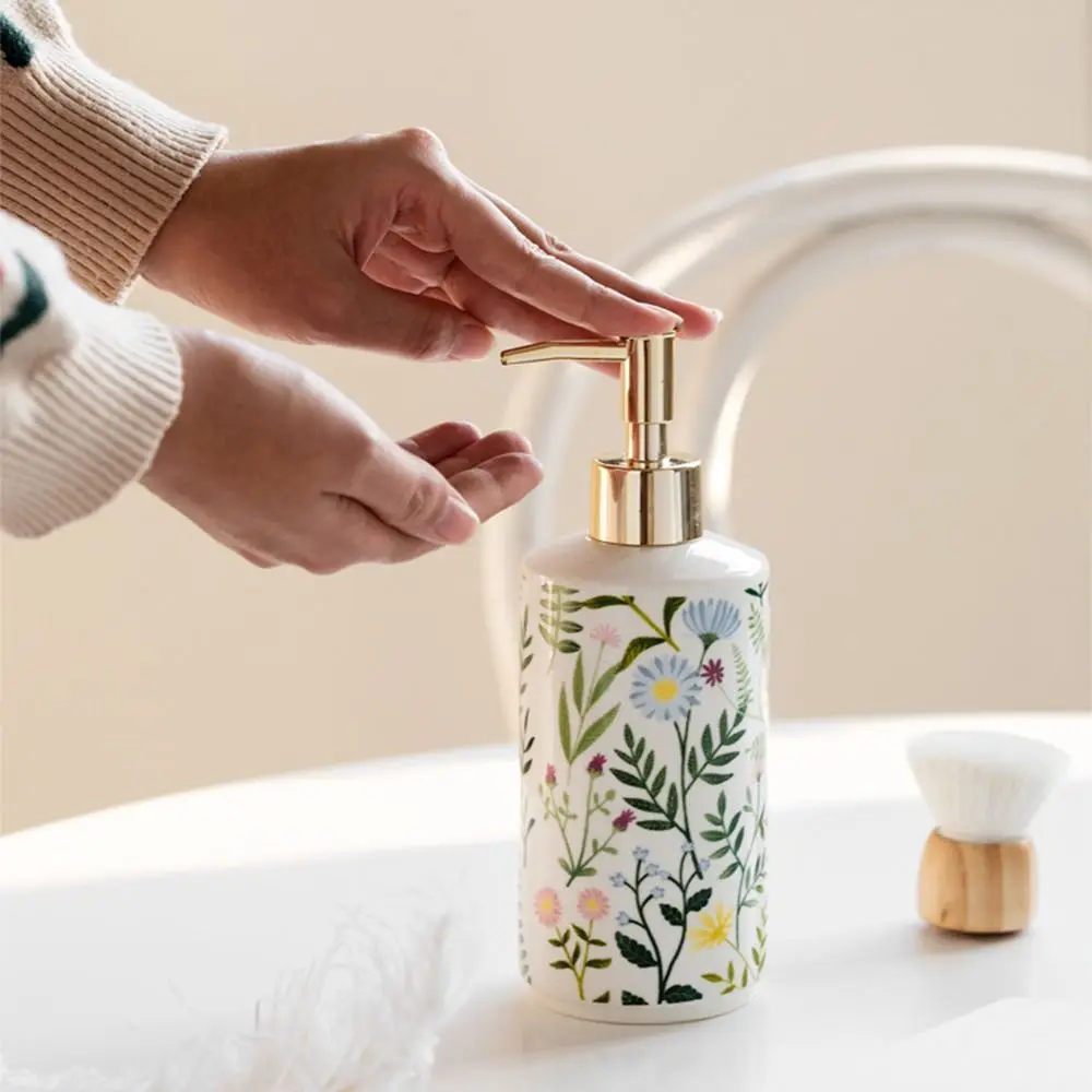 Vintage Ceramic Soap Dispenser Durable Refillable Creative Liquid Storage Container Save Soap Empty Hand Wash Dispenser Toilet