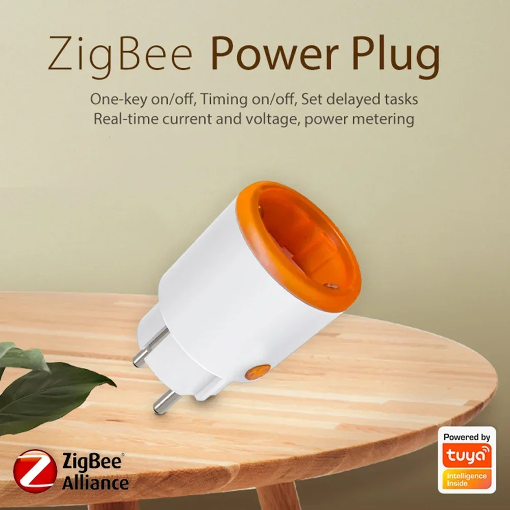 Homekit  Smart Zigbee Power Plug 16A EU Outlet 3680W Meter Remote Control Work With Zigbee2mqttt