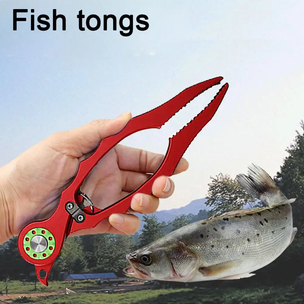 Fish Catching Clip Zigag Saw-Tooth Design Great Friction Anti-slip Fish Plier with Double Tungsten Cutters Fishing Gift