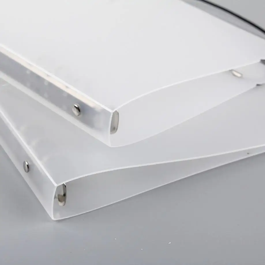 Creative Frosted PP Notebook Shell Multi Size A4 A5 A6 Semi Transparent Loose Leaf Cover With Strap Book Clip Office Accessories