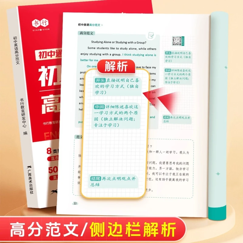 إصدار جديد 2025، عينة إنجليزية عالية النتيجة للمدرسة الثانوية، دليل الكتابة الكامل، اللغة الإنجليزية العامة للصفوف 7-9