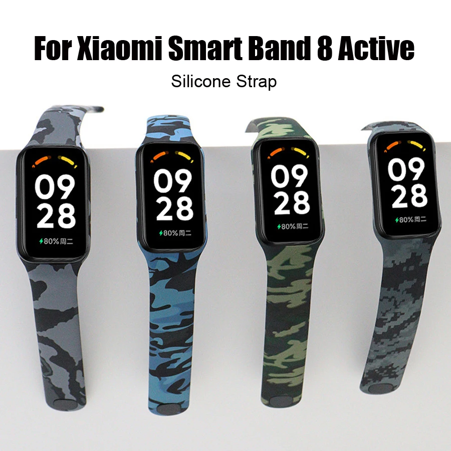 For Xiaomi Smart Band 8 Active Strap Printed Silicone Replacement Band Bracelet For Mi Band 8 Active Smart Wristband Correa Belt