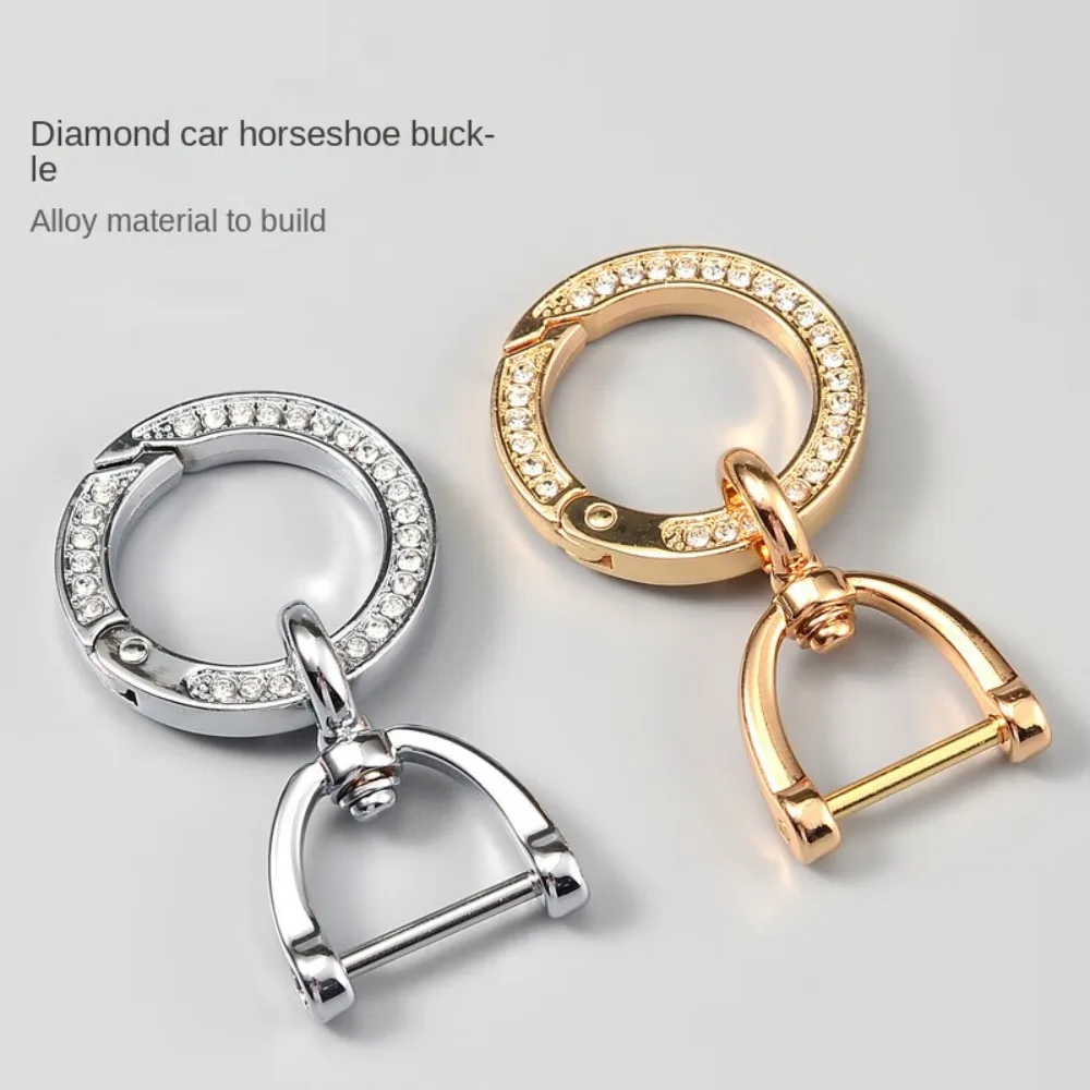 Fashion Zinc Alloy Drill Ring Key Chain Detachable Key Accessories Car KeyChain Horseshoe Buckle Gift Bag Pendant Men Women Girl