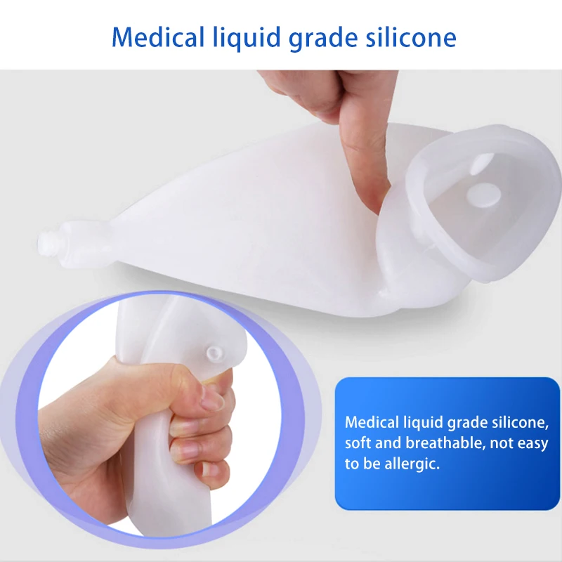 Hypo-allergenic Silicone Adults Urinal Urine Incontinence Catheter Bags Urine Collector for Elderly Men Women Male Female Toilet