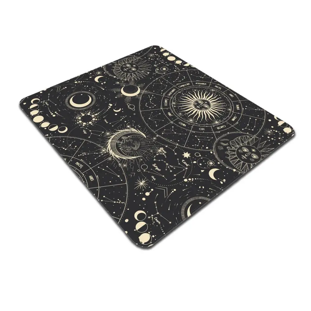 Vintage Zodiac Desk Mat Multiple sizes Large Square Computer Office Table Mat Xs Cosmic Magic Textures Rubber Anti-slip Mousepad