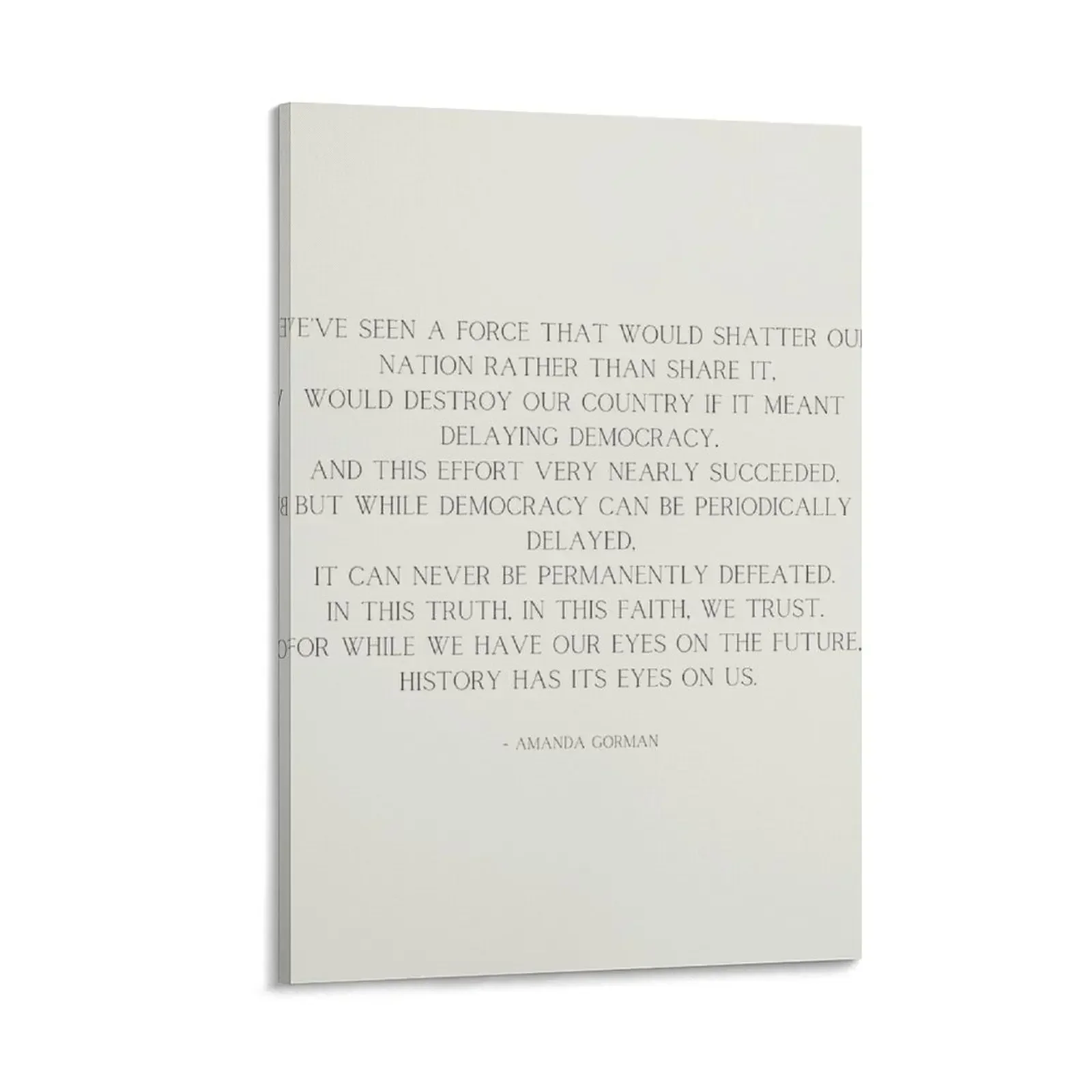 

Quote from Amanda Gorman Inaugural Poem "The Hill We Climb" Canvas Painting home and decoration Wall decoration frame