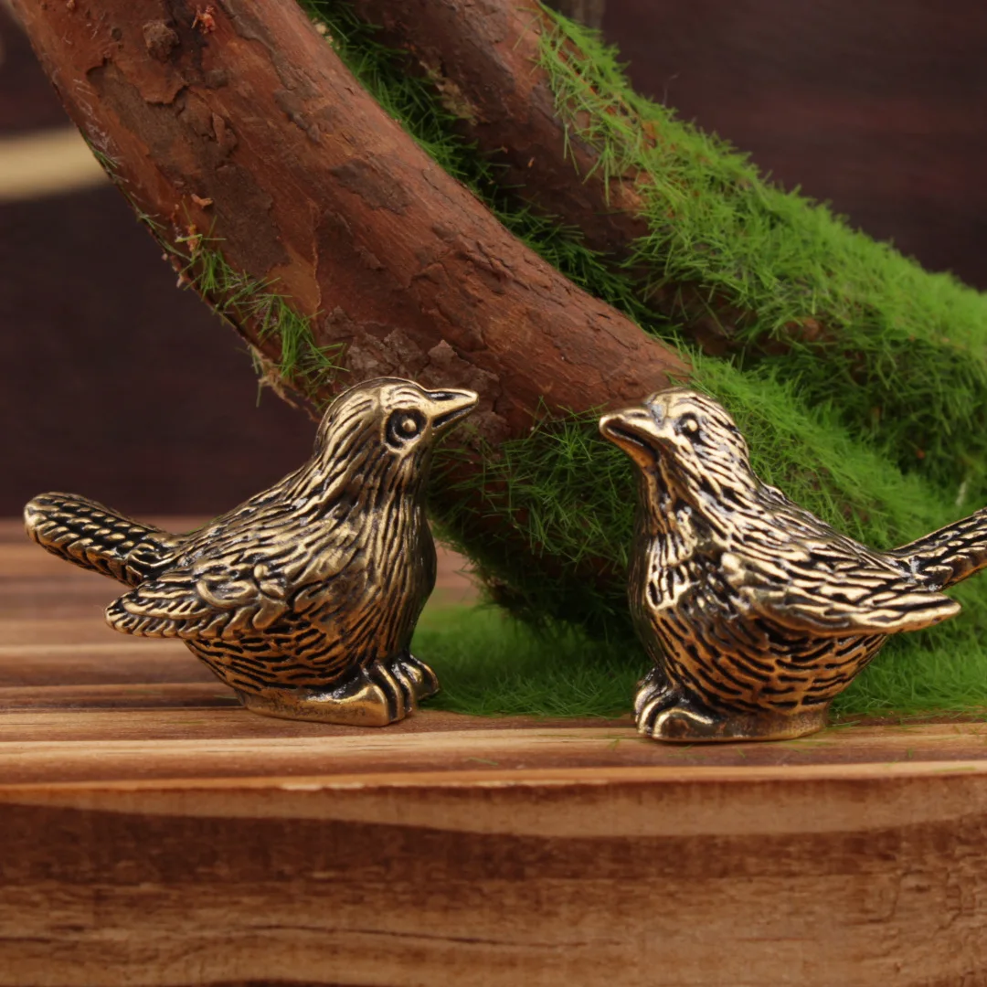 

Elegant Brass Sparrow Tea Pet - Intricately Detailed Solid Brass Bird Figurine Versatile Indoor/Outdoor Decor Piece