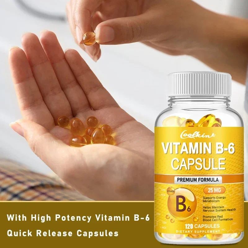 Vitamin B-6 Supplement - Maximum Absorption 120 Softgels Non-GMO, Gluten-Free Supplement