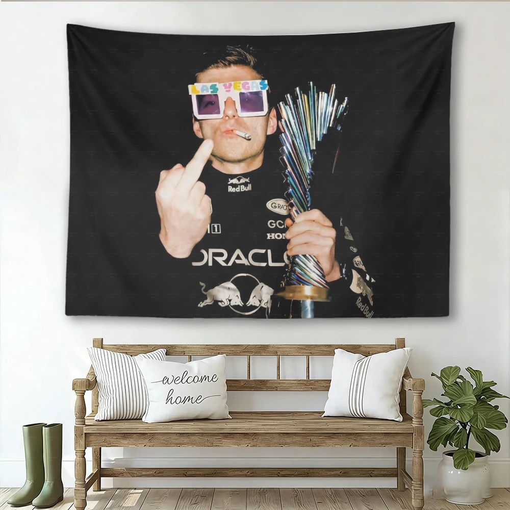 Tapiz M-Max Las Vegas GP, Tapiz Decorativo para Pared con Diseño de Campeón de Carreras, Decoración para Dormitorio de Fanáticos de las Carreras