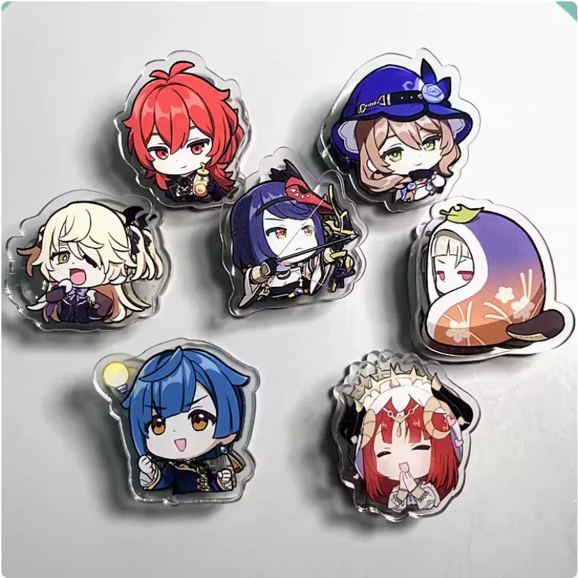 2024 Anime Genshin Impact PP Clamp Kamisato Ayato Tartaglia Gorou Kaeya Acrylic Double-Sided Inner Printed Bookmark Ledger Clip