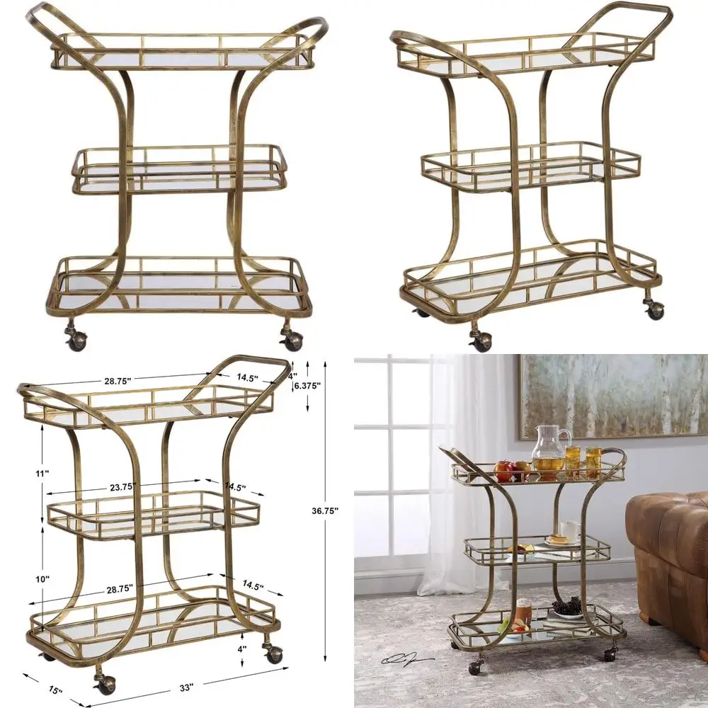 

Stassi 36.75-Inch Rolling Serving Trolley
