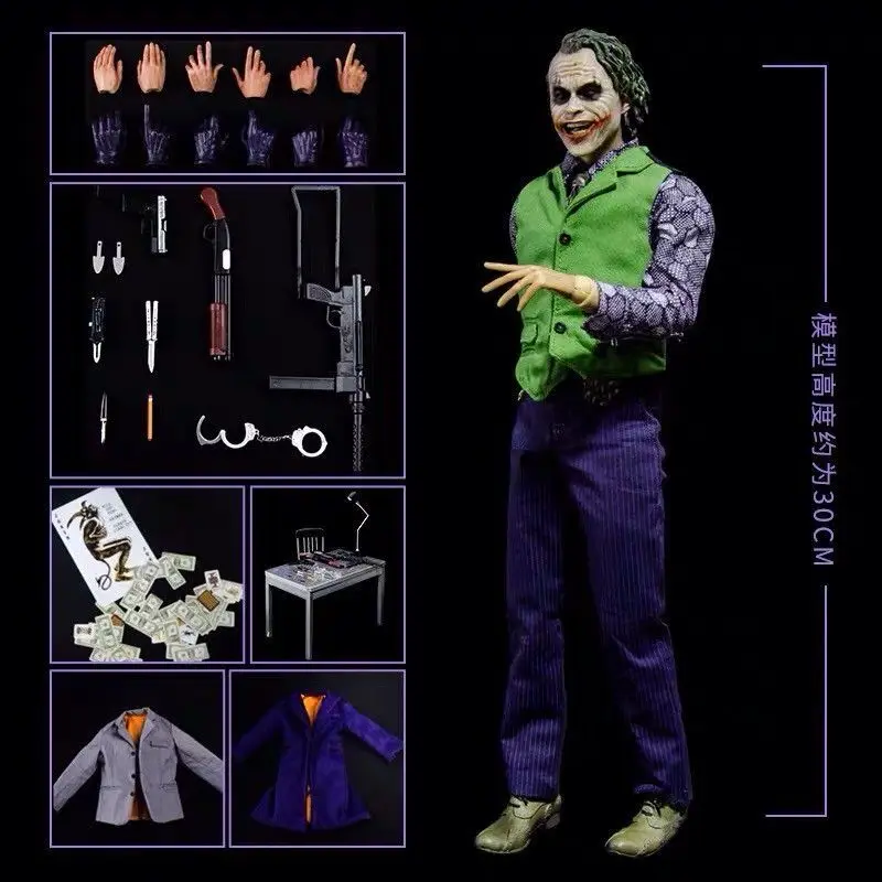 HC Hot Toy Joker Figure The Comedian The Dark Knight Movie Clown Joker 30CM Action Figure 1/6 Joints Collectible Model Dolls