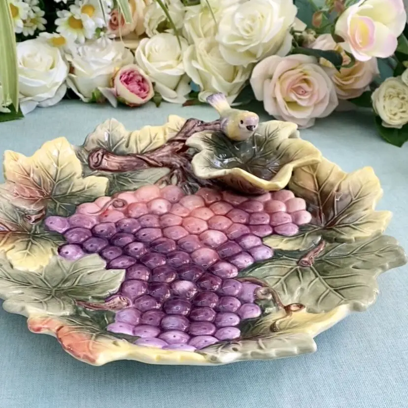 

Grape Ceramic Dried Fruit Plate, Dessert Bread Tray, Home Decor, Wedding Decoration, Kitchen, Dumplings, Sauce, Salad