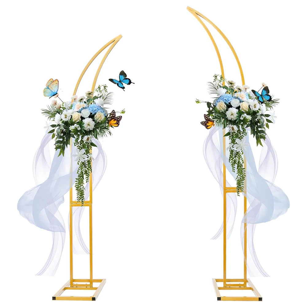 

New Wedding Props Cow Horn Door Iron Flower Arch Shelf Ivory Door Curved Outdoor Flower Decoration for Wedding Arch