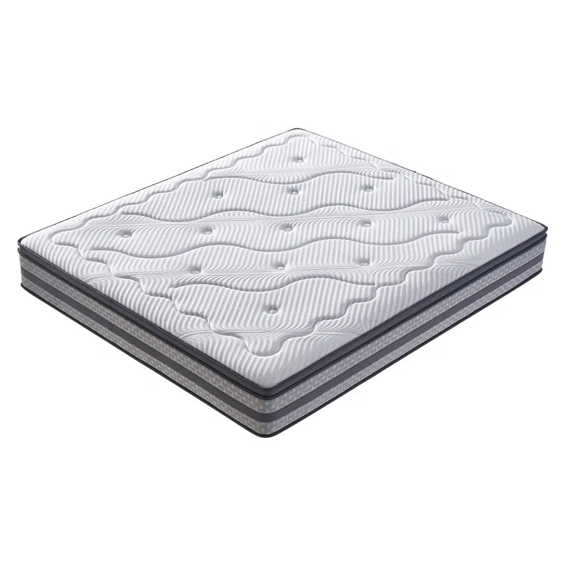 Knitted Fabric King Size Pocket Spring Coil High Density Cool Visco Memory Foam Mattress Rolling in Box