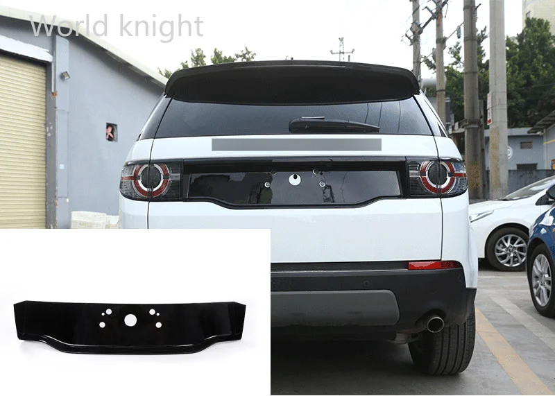 

Car Rear Trunk Door Tail Decoration License Plate Frame Cover Trim ABS Black for Land Rover Discovery Sport 2015-2019 Accessory