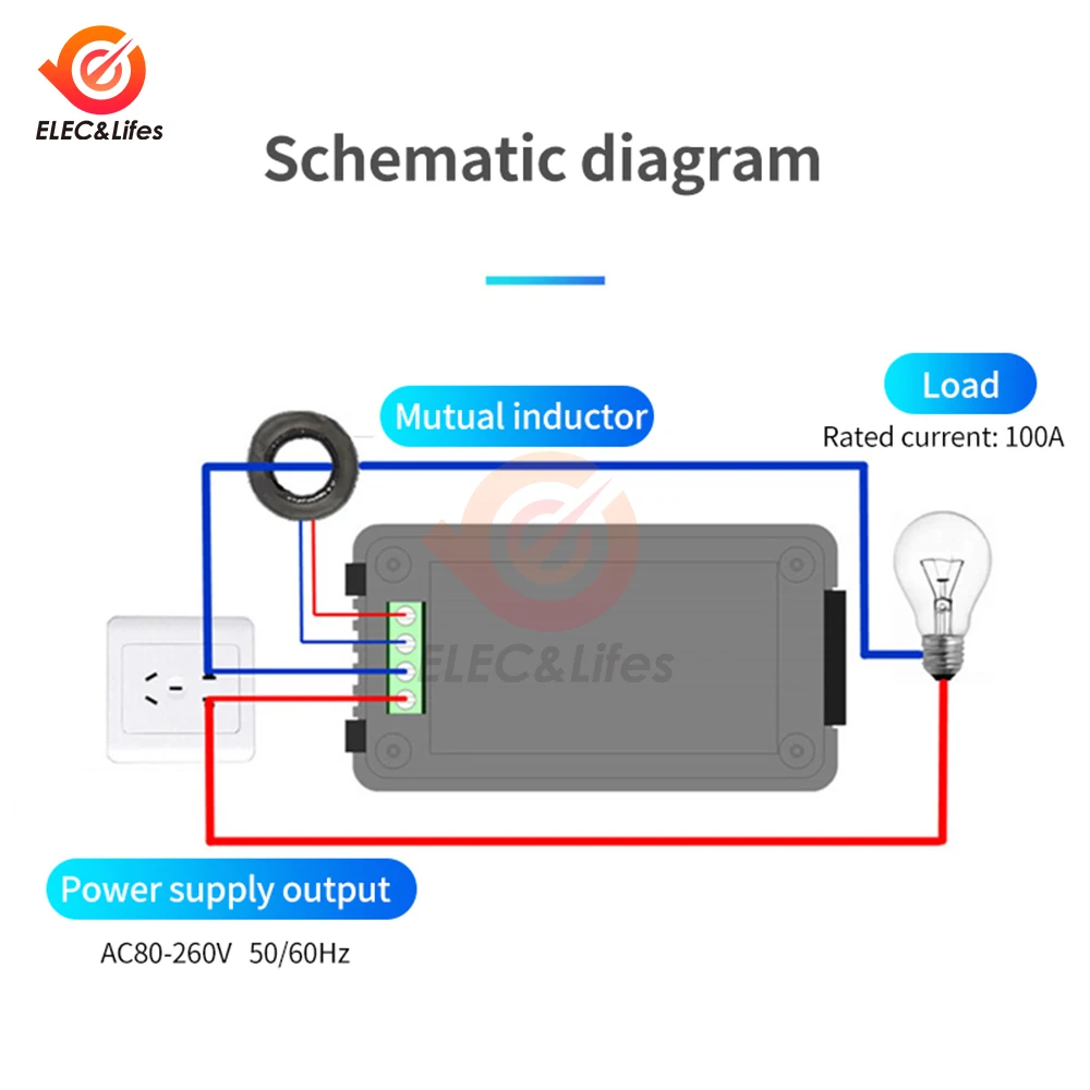 AC 80-260V woltomierz amperomierz PZEM-022 miernik energii mocy LCD cyfrowy AC watomierz miernik elektryczny 0-100A 2200W detektor mocy