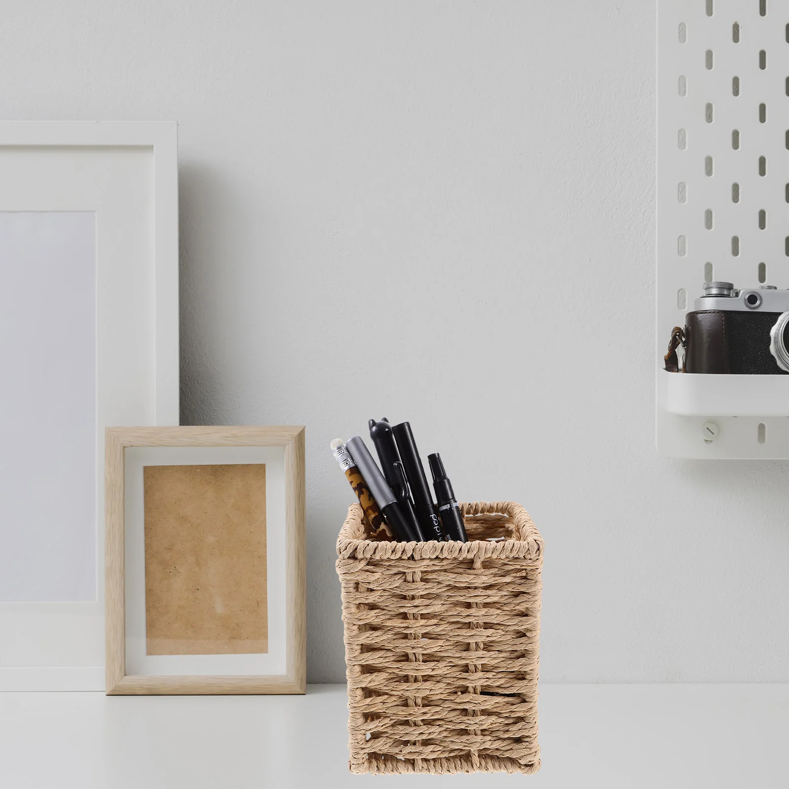

Desk Organizer Storage Baskets Pencil Cups Makeup Brush Holder Stationery Iron Paper