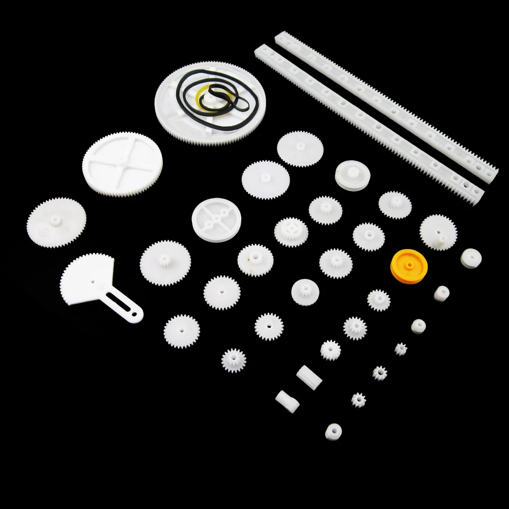 HAILANGNIAO 34 kinds of rack and pinion gear bag toy model pulley plastic worm gear reducer , diy kit