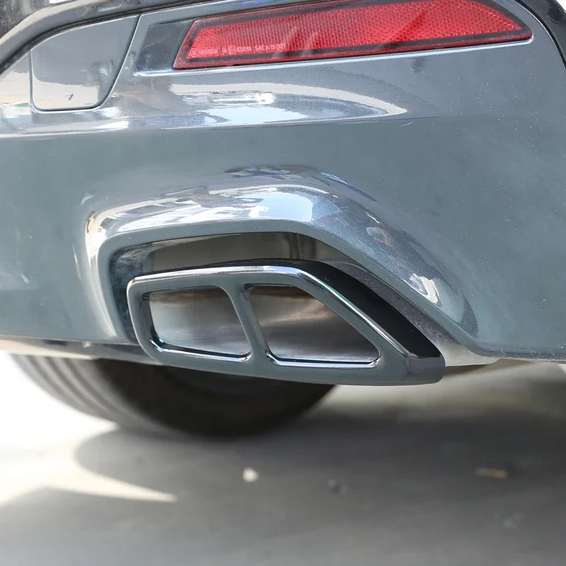 

X2 Stainless steel Car tail throat decorative cover For BMW 5 Series 525i 530i 540i 530d 523d G30 2018 2019 2020 2021 2022-2024